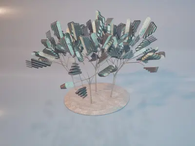 Conceptual shrub S1Av3 Free low-poly 3D model