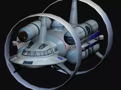 spacecraft spaceship with wheels Low-poly 3D model