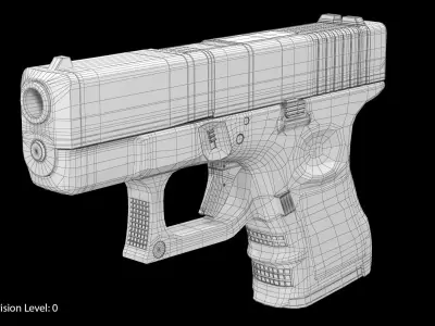 Glock 26 Low-poly 3D model