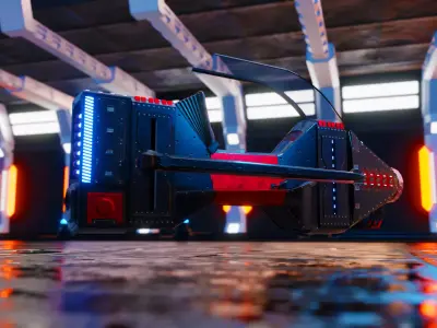 SCI-FI HOVER BIKE Low-poly 3D model