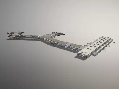 Airport Terminal ESSA Terminal5 Stockholm Arlanda Airport Low-poly 3D model