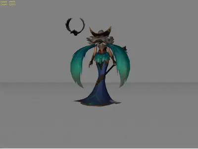 Pharsa Indigo Aviatrix Low-poly 3D model