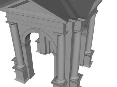 Tuscan order Arched portico in the mas with 34 column a pedestal Low-poly 3D model