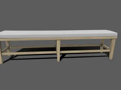 Bench with Cushion Low-poly PBR Free low-poly 3D model