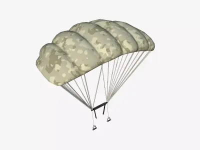 Parachute A08 Desert Camouflage - Character Accessories Design Low-poly 3D model