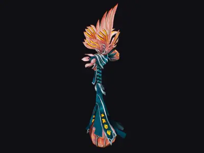 Magic Wand Rod Stick Fairy Staff Scepter Inventory Item Low-poly 3D model