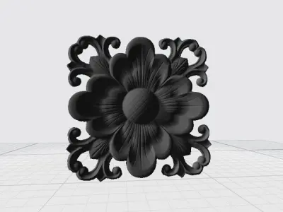 WOODEN CARVING FLOWER 3D model