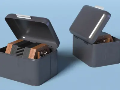 Concertina Accordion in Case 3D model