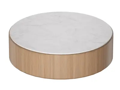 Troupe Round Pine Coffee Table Crate and Barrel 3D model
