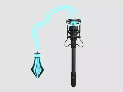 SciFi Flail A01 Black Blue - Sci Fi Weapon Design Low-poly 3D model