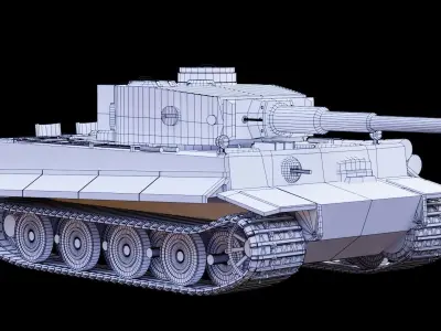 Tiger 1 GameReady tank Low-poly 3D model