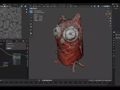 owl 3d Paper mache kids art and craft painted prop model 3D model