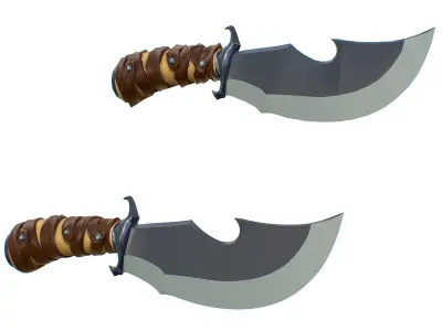 New Big Hunting Knife - Subdivision 3d Model Low-poly 3D model