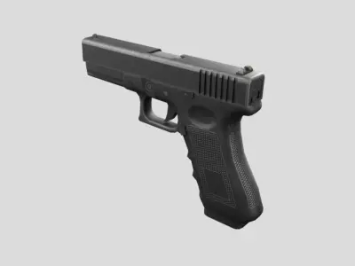 Double Pistol-gun model 3d game ready model Low-poly 3D model Low-poly 3D model