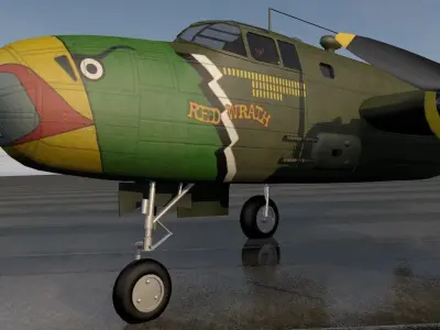 North American B-25D-1 Mitchell Strafer 3D model