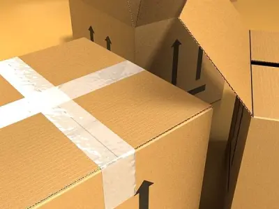 Photorealistic Cardboard Box High Res 3D model