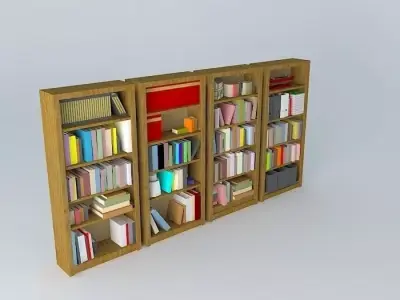 Wooden Bookcase Free 3D model purchase