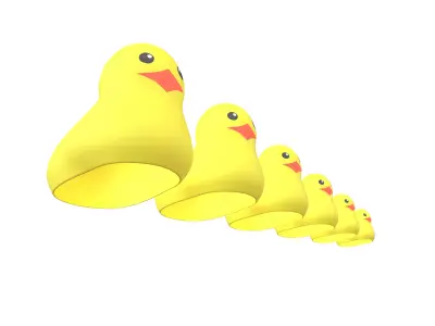 Matryoshka Duck Decoration V1 001 Low-poly 3D model