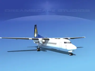 Fokker 50 Ansett Australia 3D model