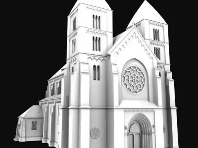 Neo-Romanesque Church 3D model
