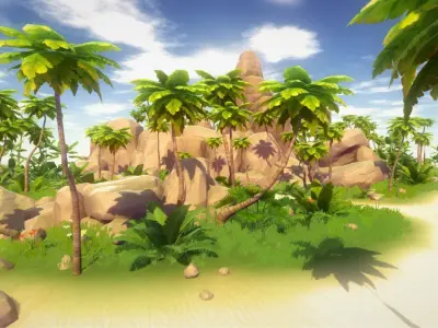 Tropical Environment Pack Low-poly 3D model