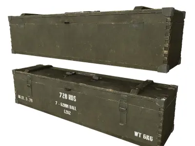 Military Wooden Crate Army Low Poly Low-poly 3D model