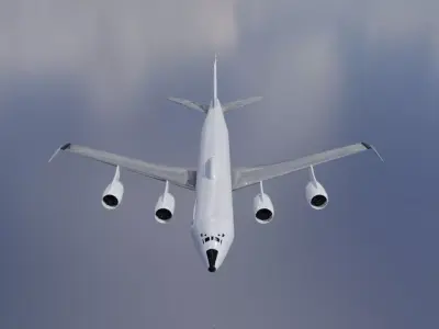 E-6B Style ELINT Radar Plane - Custom 1950s Modernized Jet Low-poly 3D model