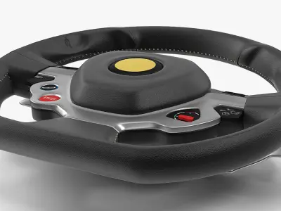 Sports Car Steering Wheel 3D model