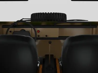 VW Type 181 Army with interior top up  3D model