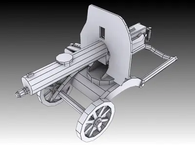 1910 Maxim Machine Gun 3D model