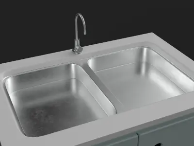 Modern kitchen cabinet-PBR Free 3D model