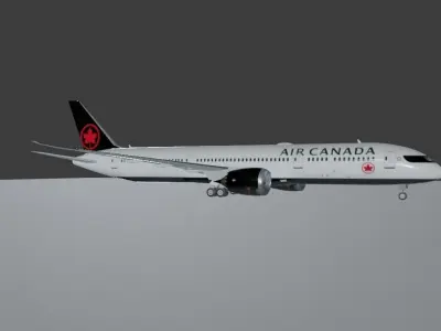 Air Canada Boeing 787-9 Dreamliner Low-poly 3D model