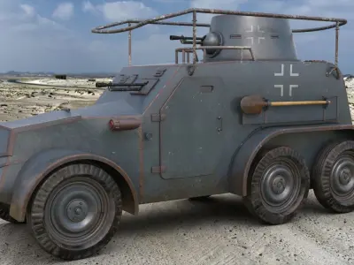 OA vz 30 Armoured Car German Mental Ray 3D model