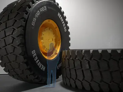 5980R63 High poly tire 3D model 3D model