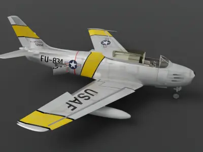 F-86A Sabre subsonic fighter 3D model
