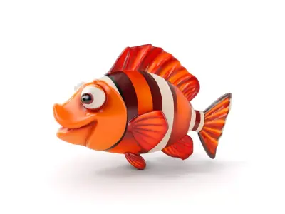 Cute Clownfish Cartoon Model Pack Low-poly 3D model