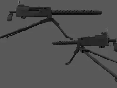 M1919 Browning - American WW2 Weapon Low-poly 3D model