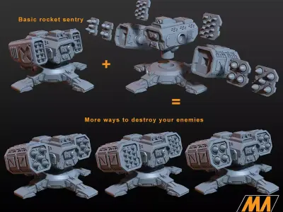 Rocket sentry 3D print model