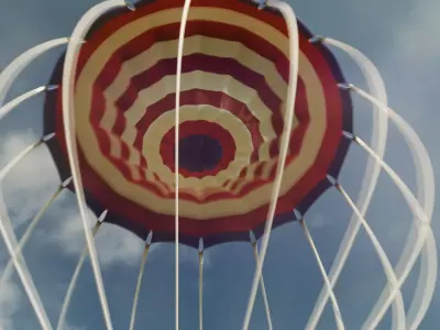 Parachute kite flying in sky - kite Low-poly 3D model