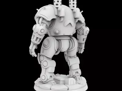 Battle Damaged Robot Mech 3D Printable Model  3D print model