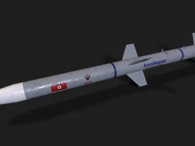 Bozdogan air to air missile Low-poly 3D model