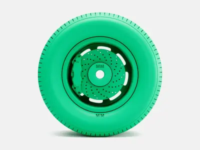 15x10 Bassett D-Hole Wheel Goodyear Blue Streak Tire 3D print model