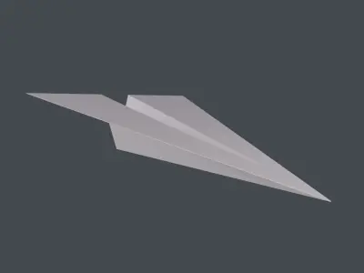 Paper plane 3D Model Low-poly 3D model