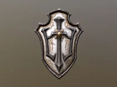 Fantasy Armory - Templar Shield  Low-poly 3D model