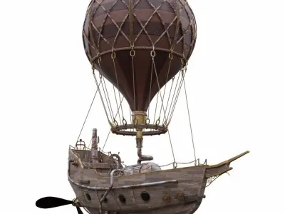 Steampunk Hot Air Balloon 3D model