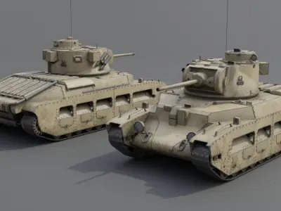 Matilda II Infantry Tank Low-poly 3D model