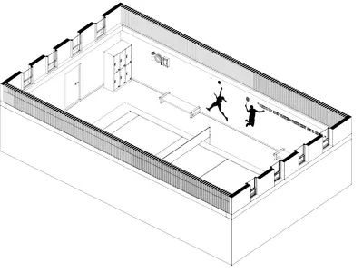 Indoor Badminton and Tennis Court 3D Model Low-poly 3D model