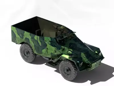 BTR-40 military vehicle Low-poly 3D model