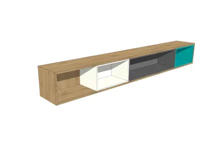Shelf Bookcase shelving wood colorful furniture set Artrzcinski Low-poly 3D model