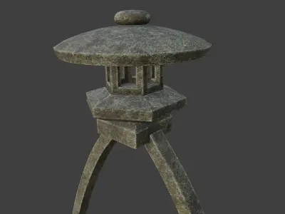 Japanese Stone Lantern 2 Low-poly 3D model